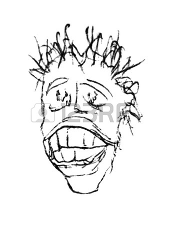 338x450 Pencil Drawing Side View Portrait Of Man Face With Mad Expression