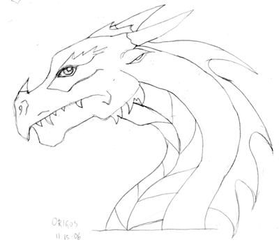 400x347 Dragon Head, Side View By Zenofken