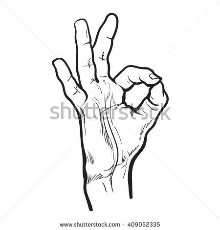 450x470 Hand Shows A Symbol That All Is Well. Male Hand Showing Ok