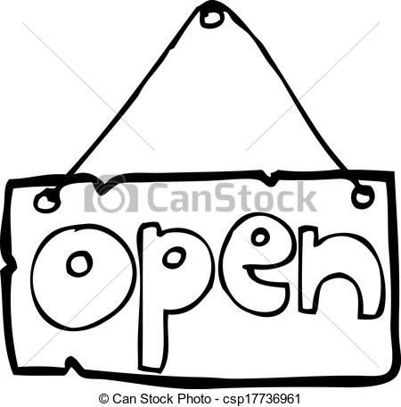 450x456 Cartoon Open Shop Sign Clip Art Vector