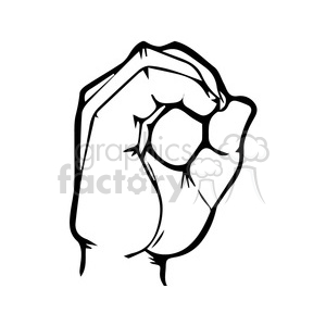 300x300 Royalty Free Sign Language Letter O 167503 Vector Clip Art Image