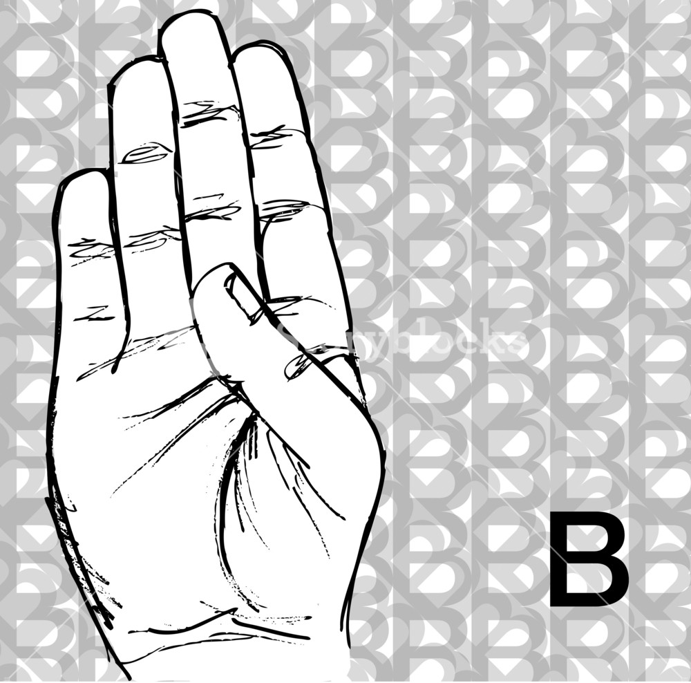 1000x988 Sketch Of Sign Language Hand Gestures Royalty Free Stock Image