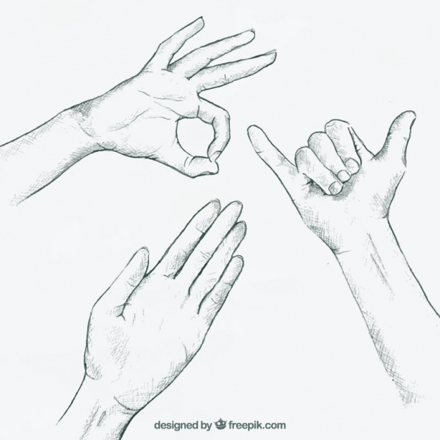 626x626 Three Sign Language Gestures Vector Free Download