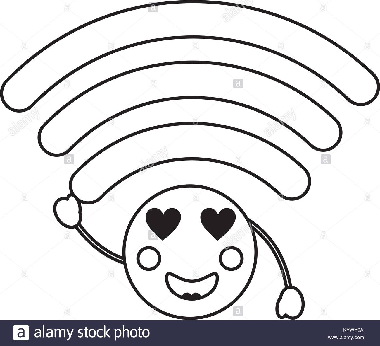 1300x1181 Cartoon Wifi Internet Signal Kawaii Character Stock Vector Art
