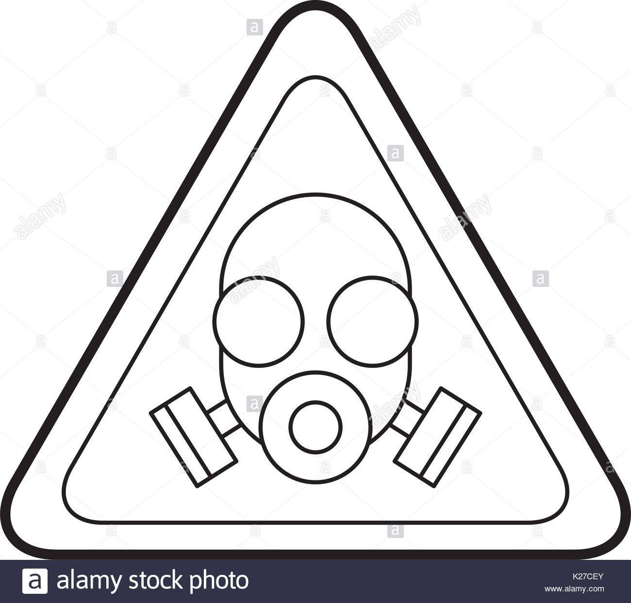 1300x1244 Caution Signal With Laboratory Mask Isolated Icon Stock Vector Art