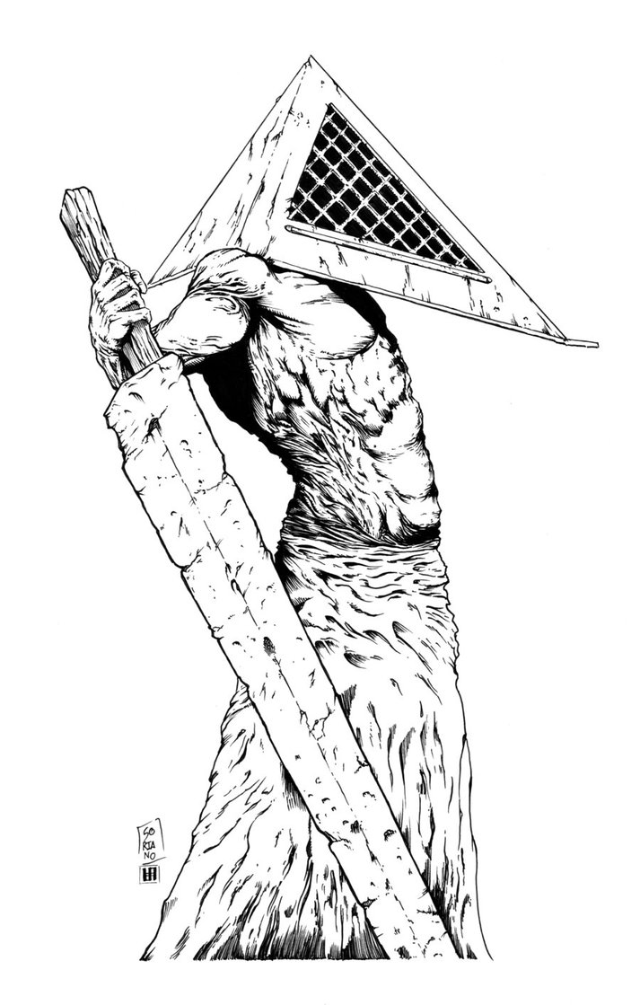 713x1119 Pyramid Head (Silent Hill) Inks By Shoveke