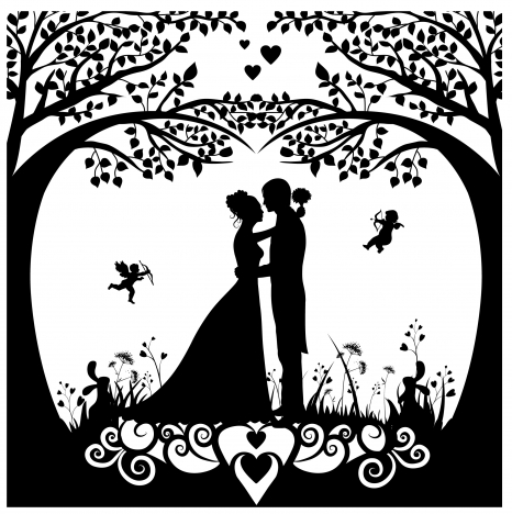 466x468 Girl With Dandelion Drawing With Silhouette Style Vectors Stock