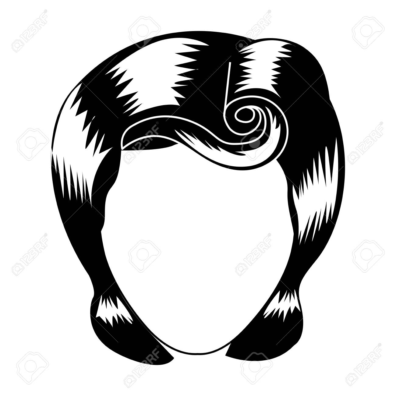 1300x1300 Silhouette Drawing Of Faceless Woman With Pin Up Swirl Hairstyle