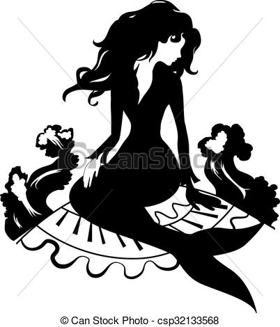 402x470 Silhouette Mermaid Sitting On The Stone Silhouette Mermaid