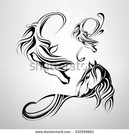 450x470 Silhouettes Of Horses Horse Tatoo Silhouettes