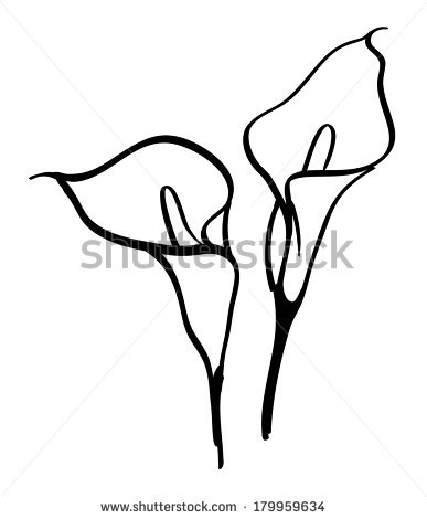 387x470 Drawn Lily Silhouette