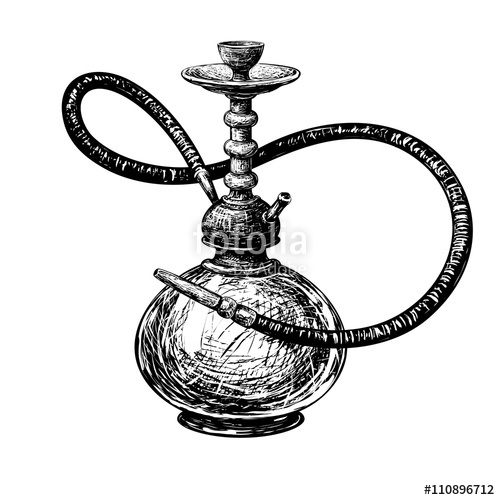 500x500 Hookah Vector Silhouettes.vector Drawing Stock Image And Royalty