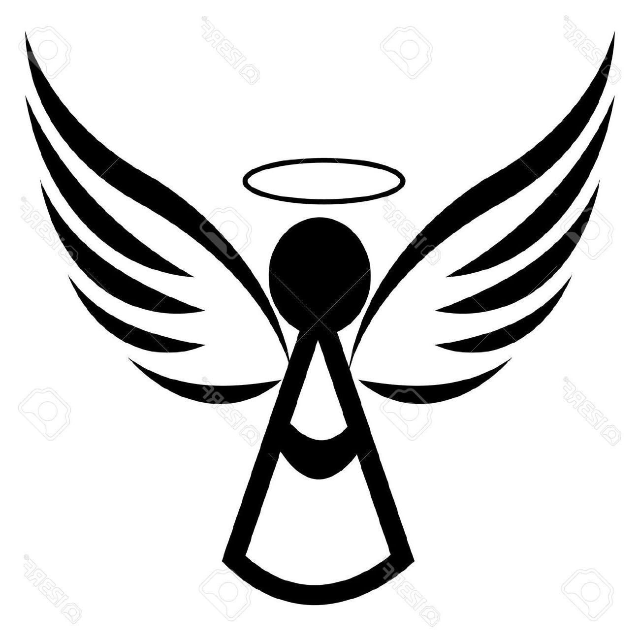 1300x1300 Best Free Angel Icon Logo Stock Vector Silhouette Baptism Drawing