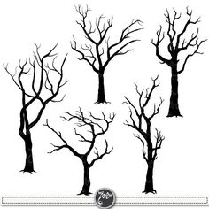 236x236 Collection Of Trees Silhouettes