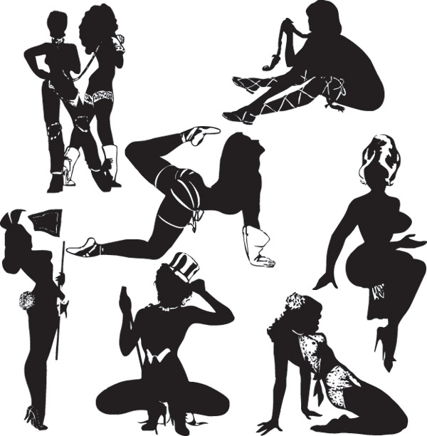 600x612 Sexy Female Silhouette Vector Free Vector 4vector
