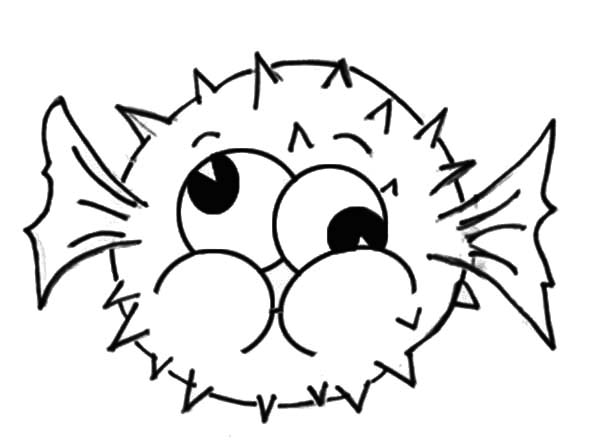 600x444 Puffer Fish Silly Face Coloring Page Kids Play Color Coloring