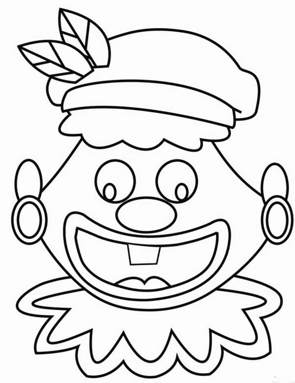 600x777 Clown Wear Earing Silly Face Coloring Page Coloring Sky