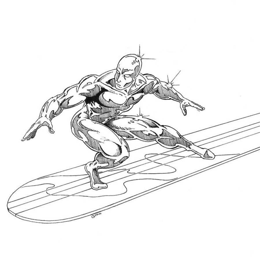 900x900 Coloring Pages Silver Surfer, Printable For Kids Amp Adults, Free