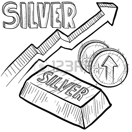 450x450 Doodle Style Silver Precious Metal Value Symbol With Up Arrow