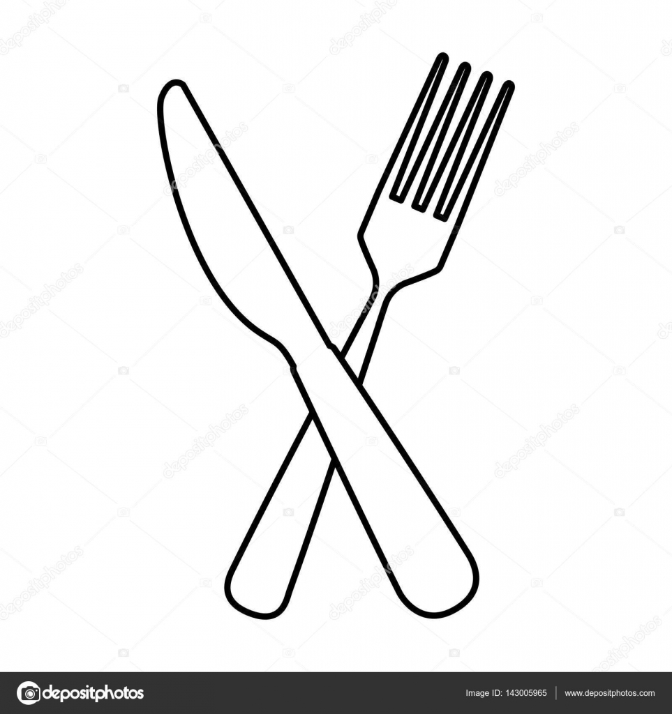 963x1024 Fork And Knife Cutlery Tool Icon Stock Vector Yupiramos