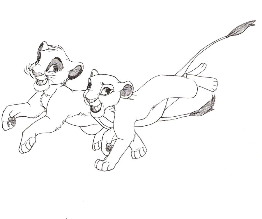 900x753 Simba And Nala Sketch By Artsymaria