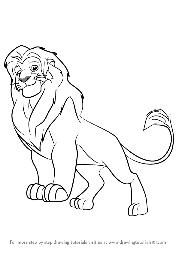 596x843 Learn How To Draw Simba From The Lion Guard (The Lion Guard) Step
