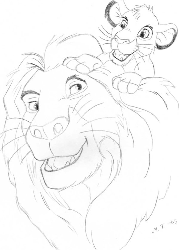 600x836 Mufasa And Simba By Daninna