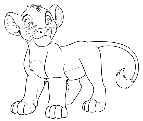 600x505 Simba Lineart By Panther85