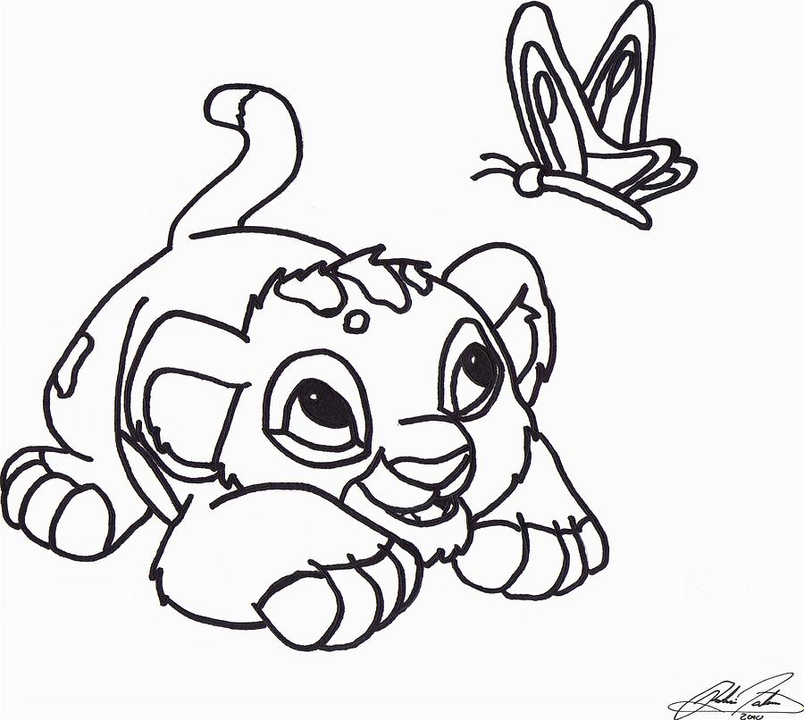 900x806 Baby Simba Drawing By Richie Tatum