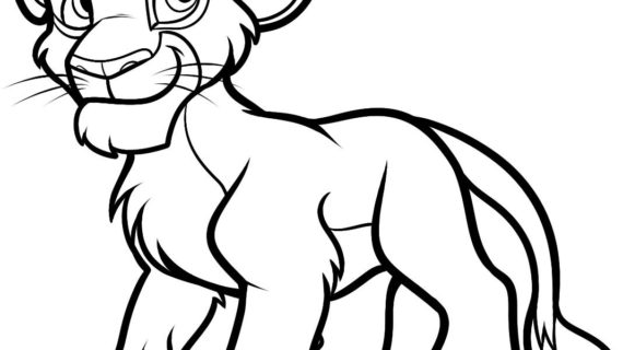 570x320 Simba Lion King Drawing Draw Simba From The Lion King, Step By