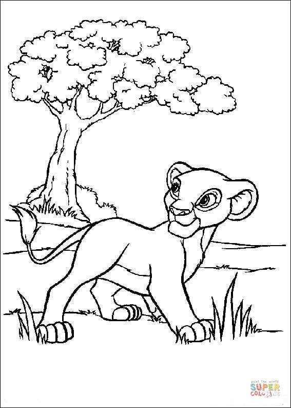 567x794 Lion And A Tree Coloring Page Free Printable Coloring Pages