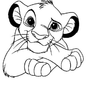 300x300 Simba Sleeping On Branch Of Tree Lion King Coloring Page Kids