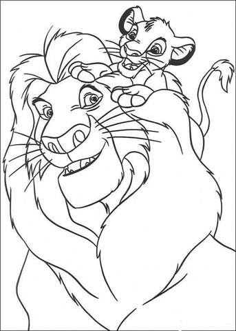 343x480 Simba And Mufasa Coloring Page Free Printable Coloring Pages