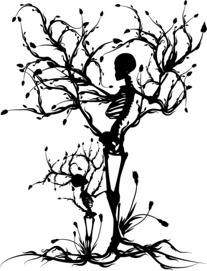 420x549 Skeleton Mother And Child Trees Beautiful Skulls
