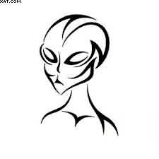 225x225 Tribal Outline Alien Tattoo Sample