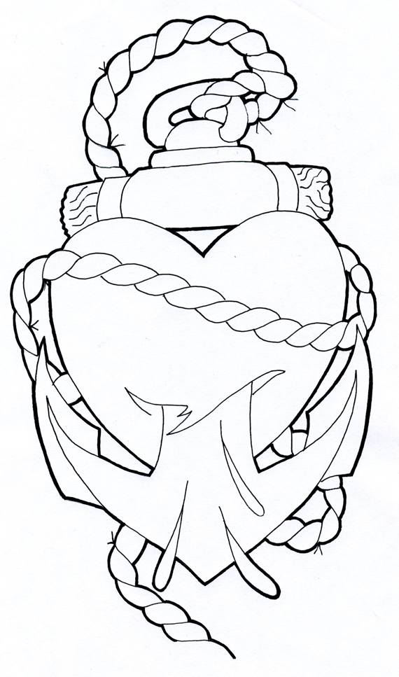 570x967 Heart And Anchor By Inkslingerz