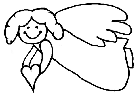 476x333 Simple Angel Coloring Pages Page Image Clipart Images