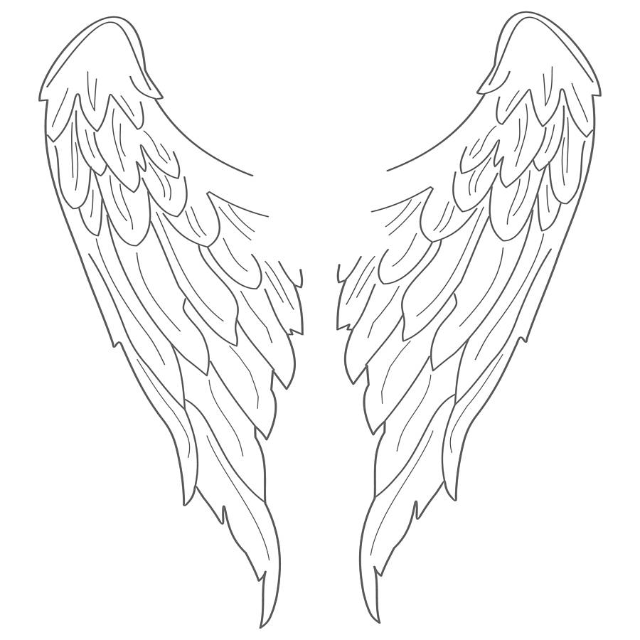 Simple Angel Wing Drawing at GetDrawings | Free download