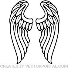 224x224 Christian Symbol Black Line Art For Kids Angel Wings Clip Art