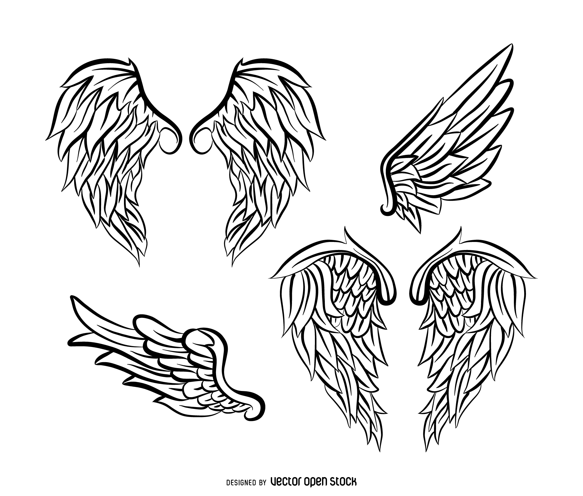 1881x1601 Angel Wings Illustration Pack With Feathers