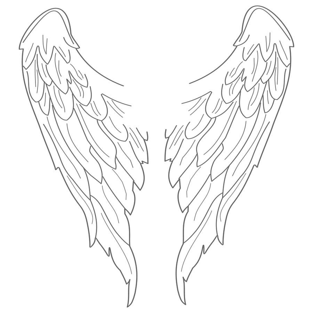 Simple Angel Wings Drawing at GetDrawings | Free download