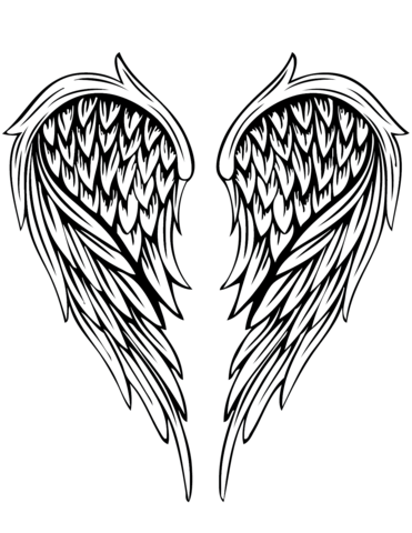 371x480 Angel Wings Tattoo Coloring Page Free Printable Coloring Pages