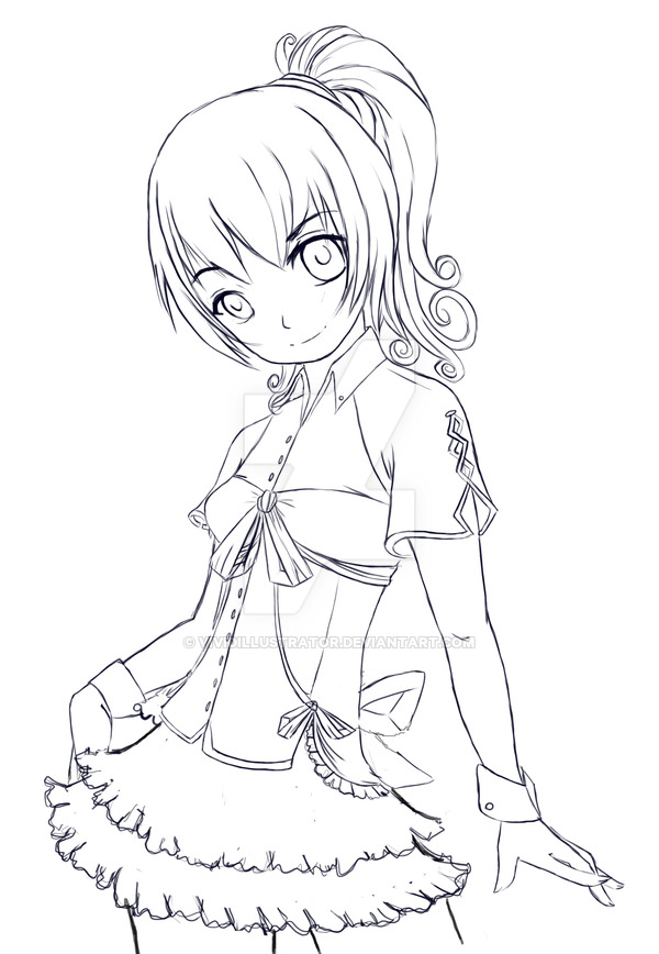 600x868 Cute Anime Girl By Vividillustrator