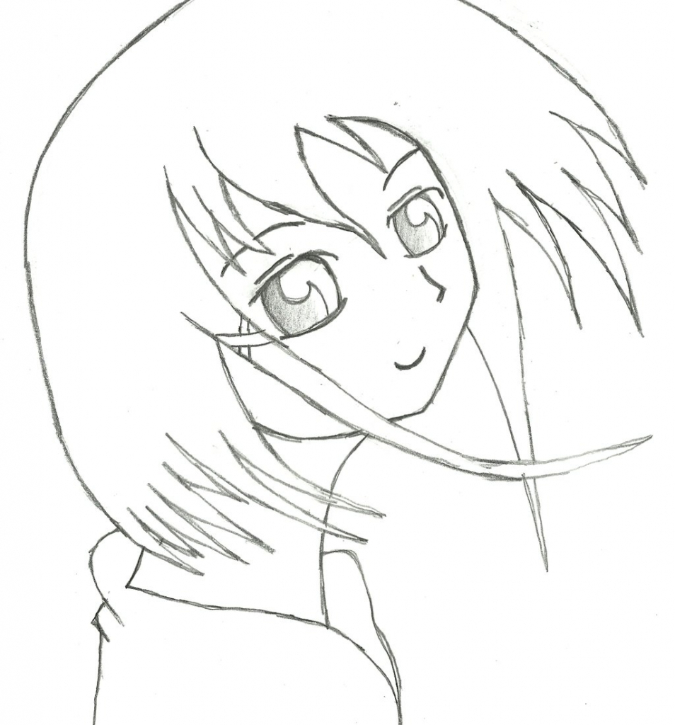 954x1024 Anime Simple Drawings Simple Anime Girl Draw Ramborocky