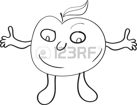 450x344 Simple Vector Drawing In The Style Of An Apple Cartoon Sketches