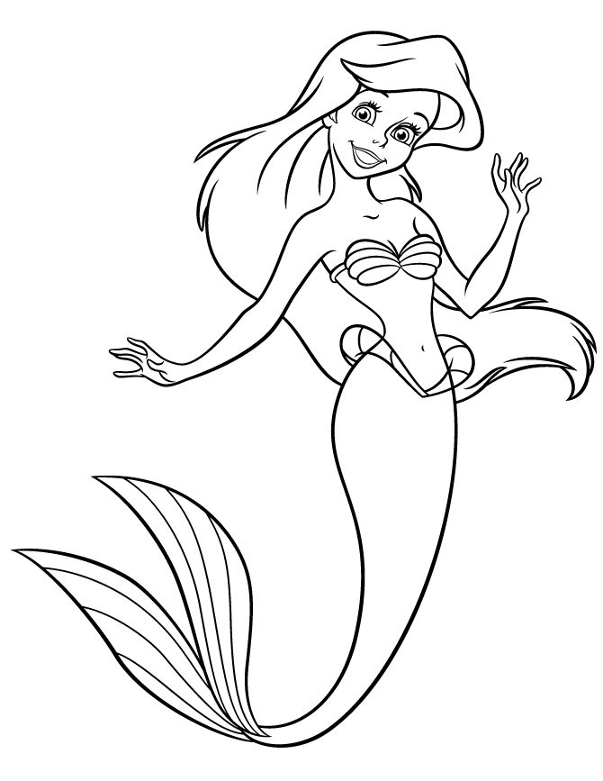 670x867 Simple Design Ariel Coloring Pages In A Cockle Shell Page Free