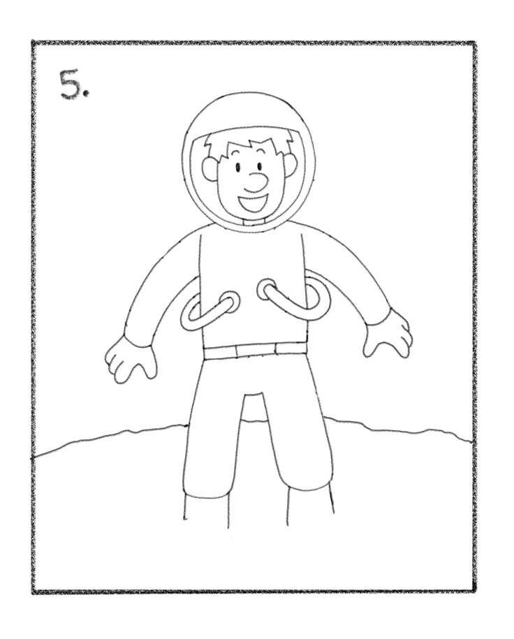 736x915 How To Draw An Astronaut