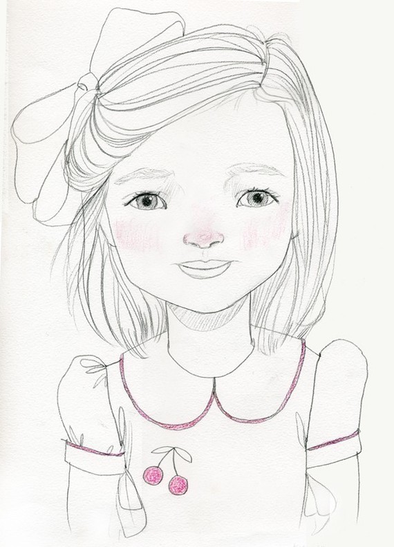 570x791 Custom Graphite Portrait Of Your Toddler. Just Send In A Few