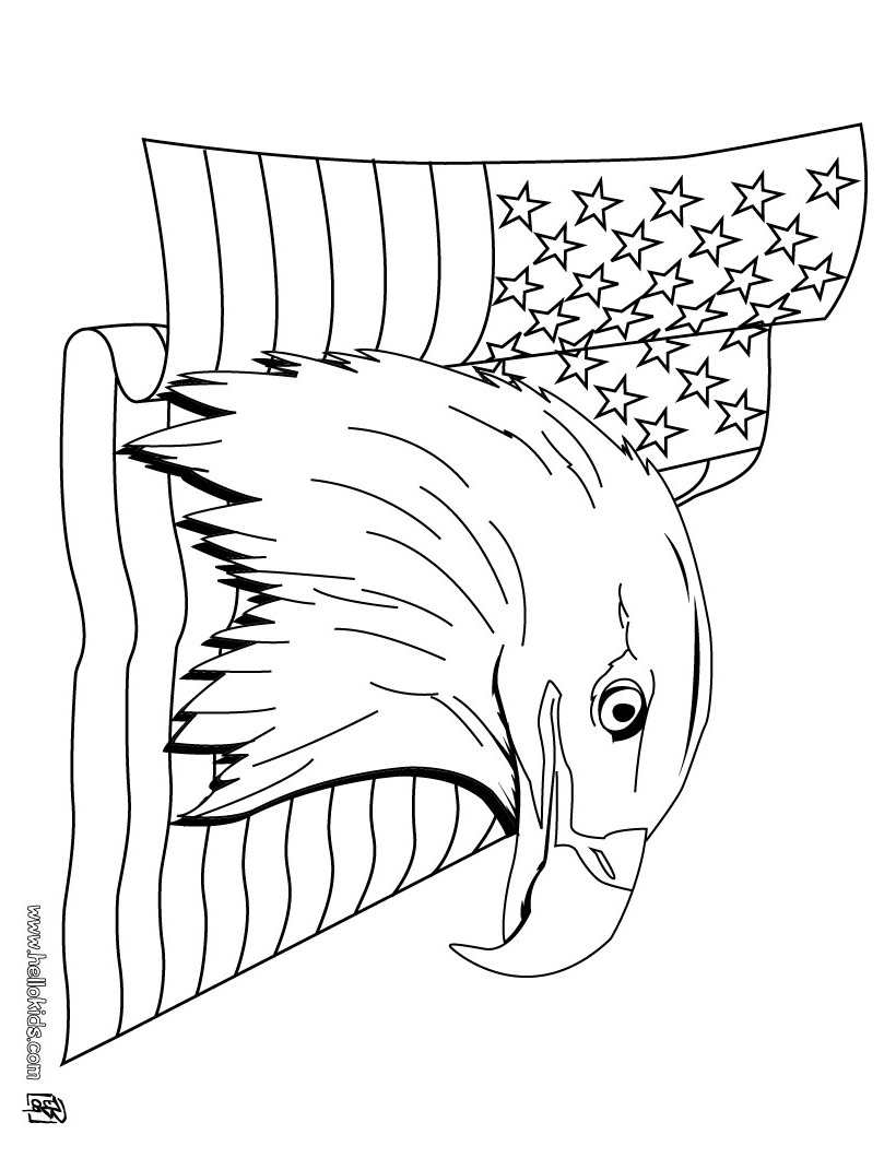 820x1060 Bald Eagle And Us Flag Coloring Pages Hellokidscom Animal Stairs