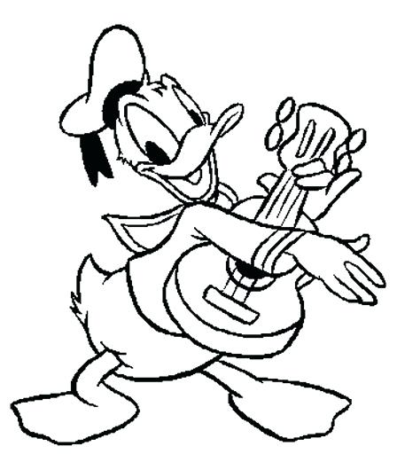 448x512 Simple Donald Duck Coloring Pages Kids Free For To Attention Is